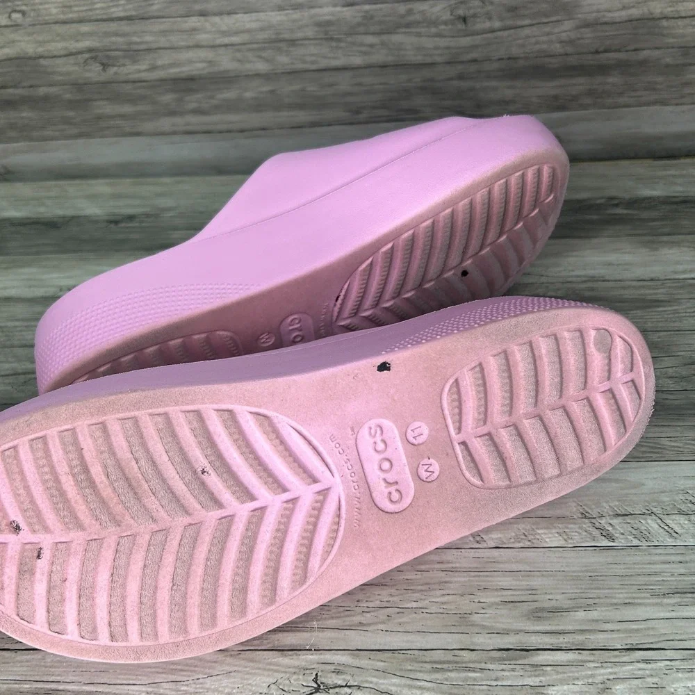Crocs Platform‎ Slide Open Toe Womens Size 11 Sandals Pink Flamingo - Picture 9 of 9
